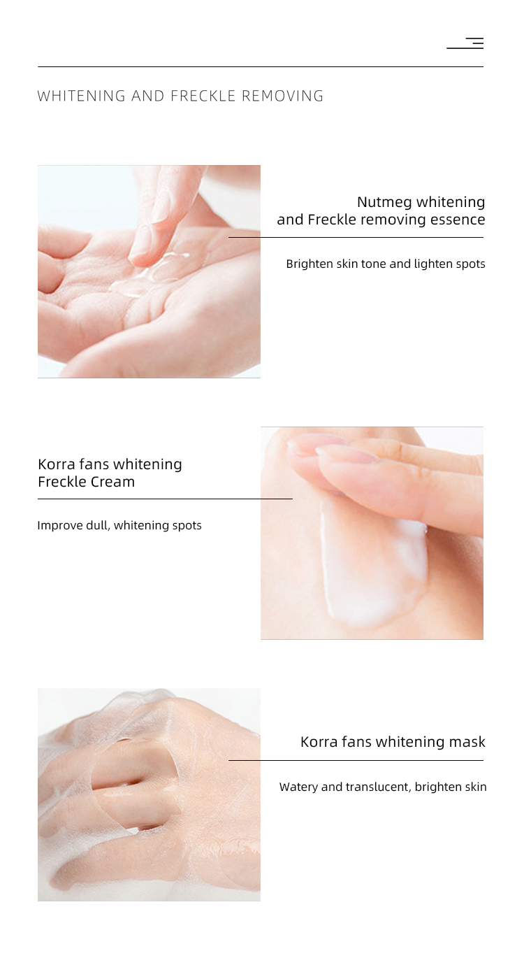 whitening and freckle removing essence, whitening freckle removing cream, whitening mask. 