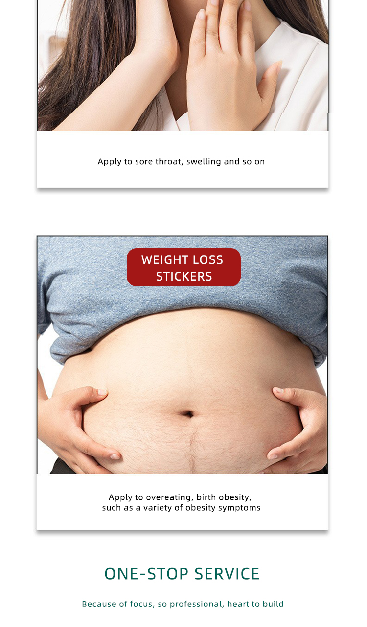miếng dán giảm cân, áp dụng cho việc ăn quá nhiều, béo phì khi sinh và các triệu chứng béo phì khác.