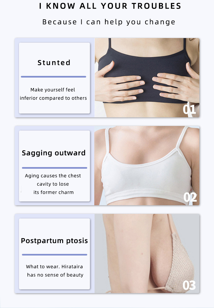 we can help you with breast stunted,sagging outward problems.